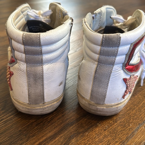 Golden Goose Deluxe Brand White High-Top Sneakers - Picture 6 of 6